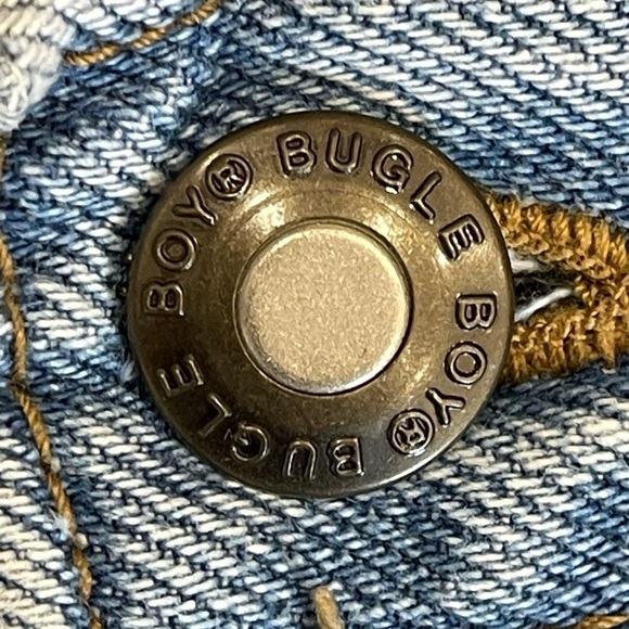 Bugle Boy denim jean shorts light wash fray hem size 6 summer festival concert - Picture 9 of 13